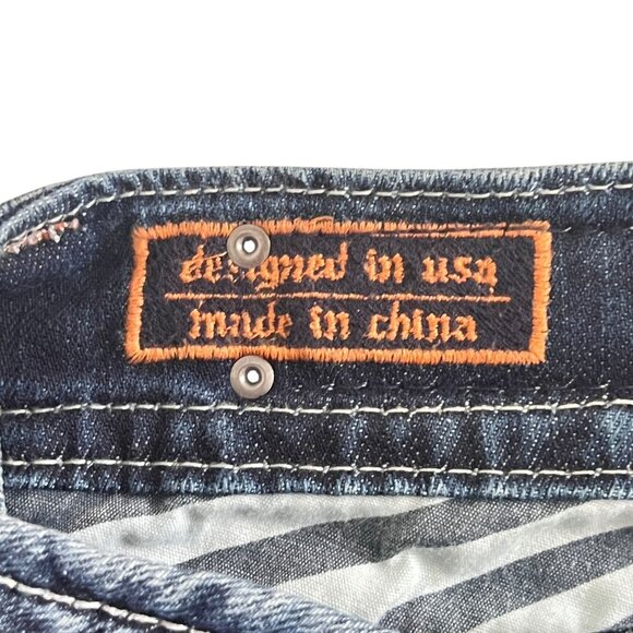 Rock Revival Jeans Womens 28 Evelyn Low Rise Boot Dark Wash Sequin Embellished - Picture 5 of 16